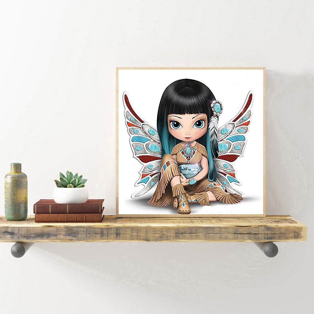 5D DIY Diamond Painting Kit - Full Round - Cute Big Eyes Doll C