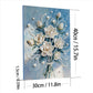 DIY Pearl Painting With Frame - Handmade Self-Adhesive Pearls - White flowers (30*40cm)