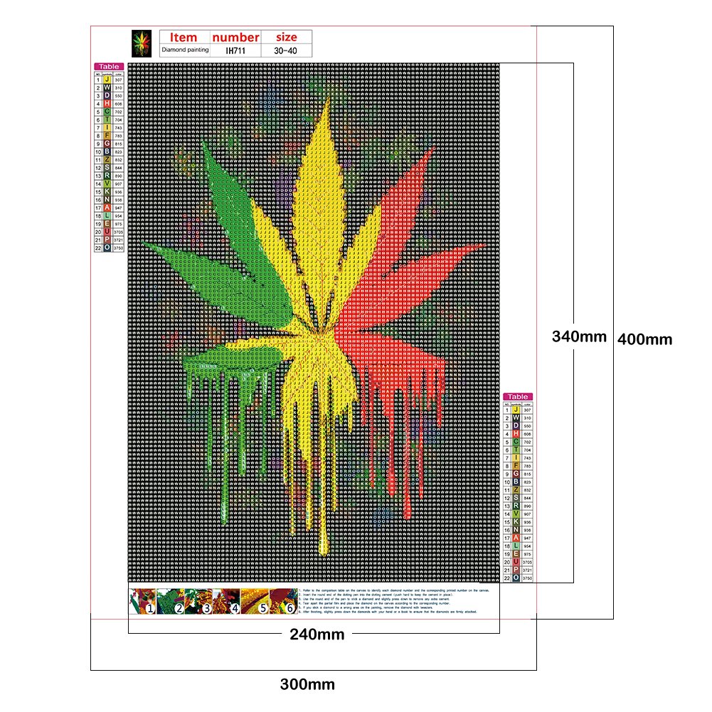 Diamond Painting - Full Round - Color Maple Leaf