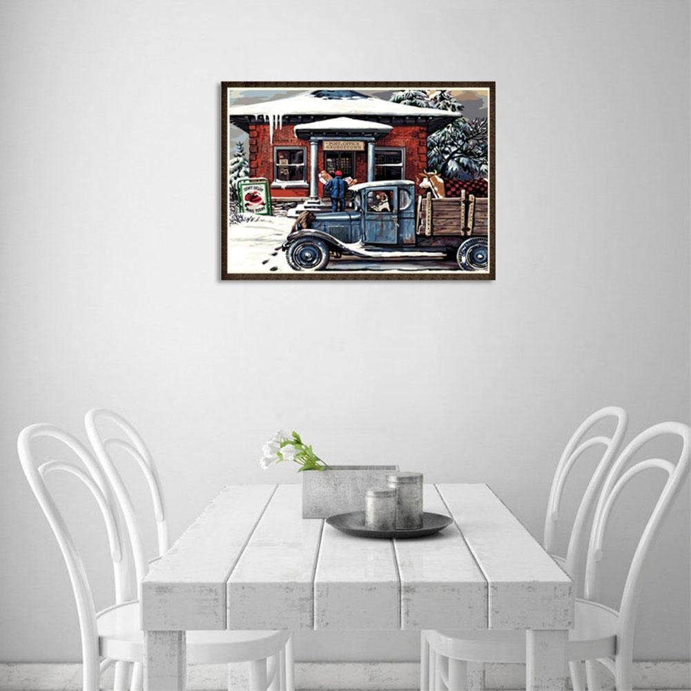 Diamond Painting - Full Round - Night Light Snow