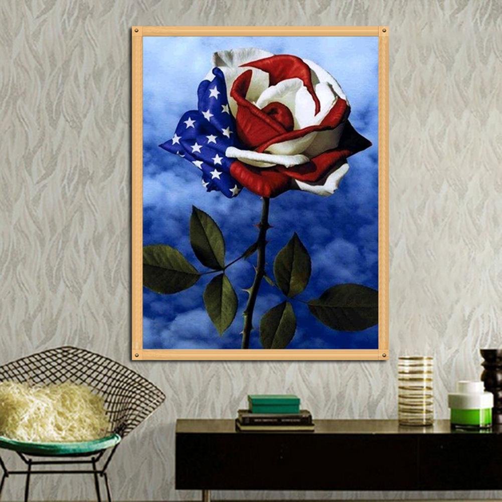 Diamond Painting - Partial Round - Flag Rose