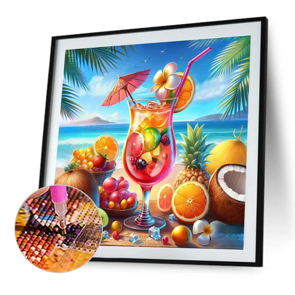 Diamond Painting - Full Round / Square - Summer Beach Fruit Drink