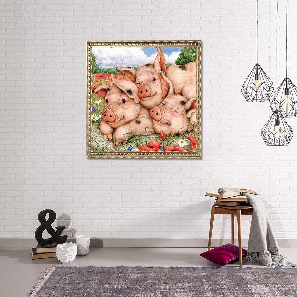 Diamond Painting - Full Round - Pink Pig