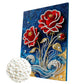 DIY Pearl Painting With Frame - Handmade Self-Adhesive Pearls - Red Rose (30*40cm) A