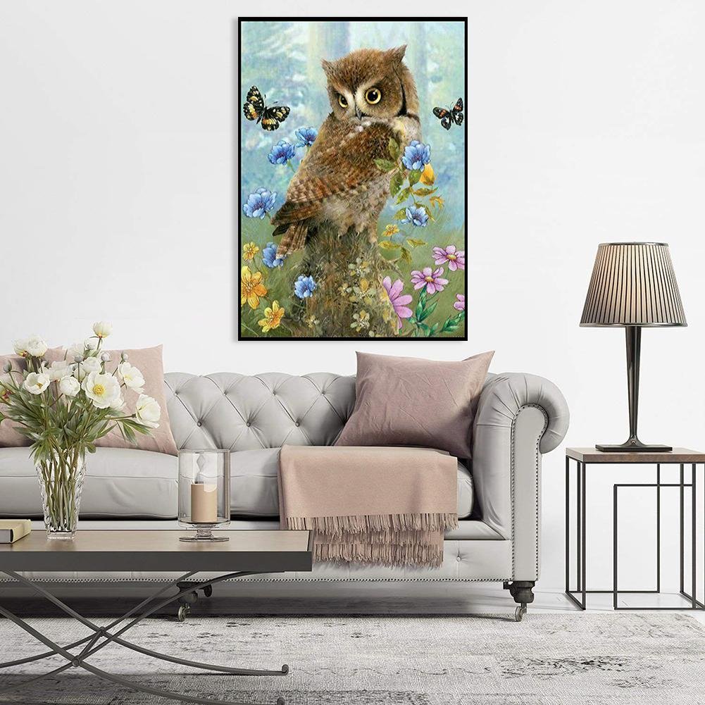 Diamond Painting - Full Round - Flower Owl