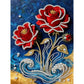 DIY Pearl Painting With Frame - Handmade Self-Adhesive Pearls - Red Rose (30*40cm) A