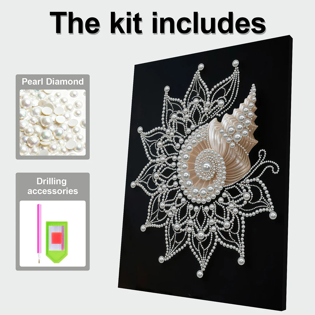 DIY Pearl Painting With Frame - Handmade Self-Adhesive Pearls - Flower (30*40cm)