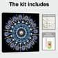 DIY Pearl Painting With Frame - Handmade Self-Adhesive Pearls - Blue Floral Mandala (25*25cm)