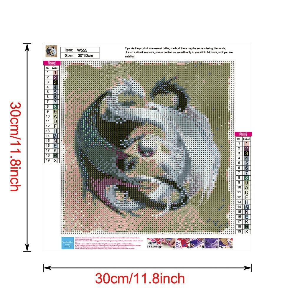 Diamond Painting - Full Round - Black White Dragon A