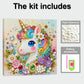 DIY Pearl Painting With Frame - Handmade Self-Adhesive Pearls - Unicorn (25*25cm) A