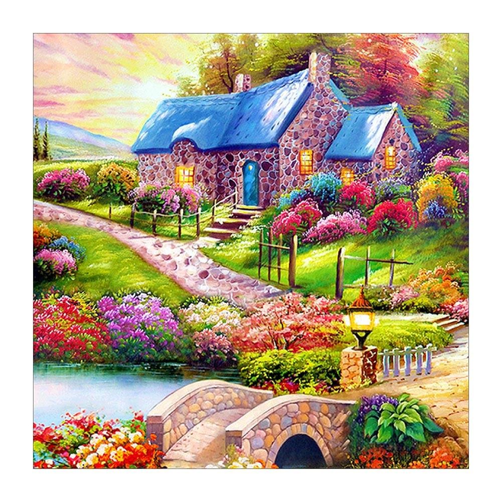 Diamond Painting - Full Round - Colorful House
