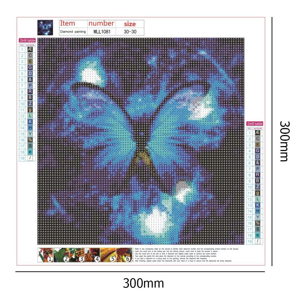 Diamond Painting - Full Round - Blue Butterfly