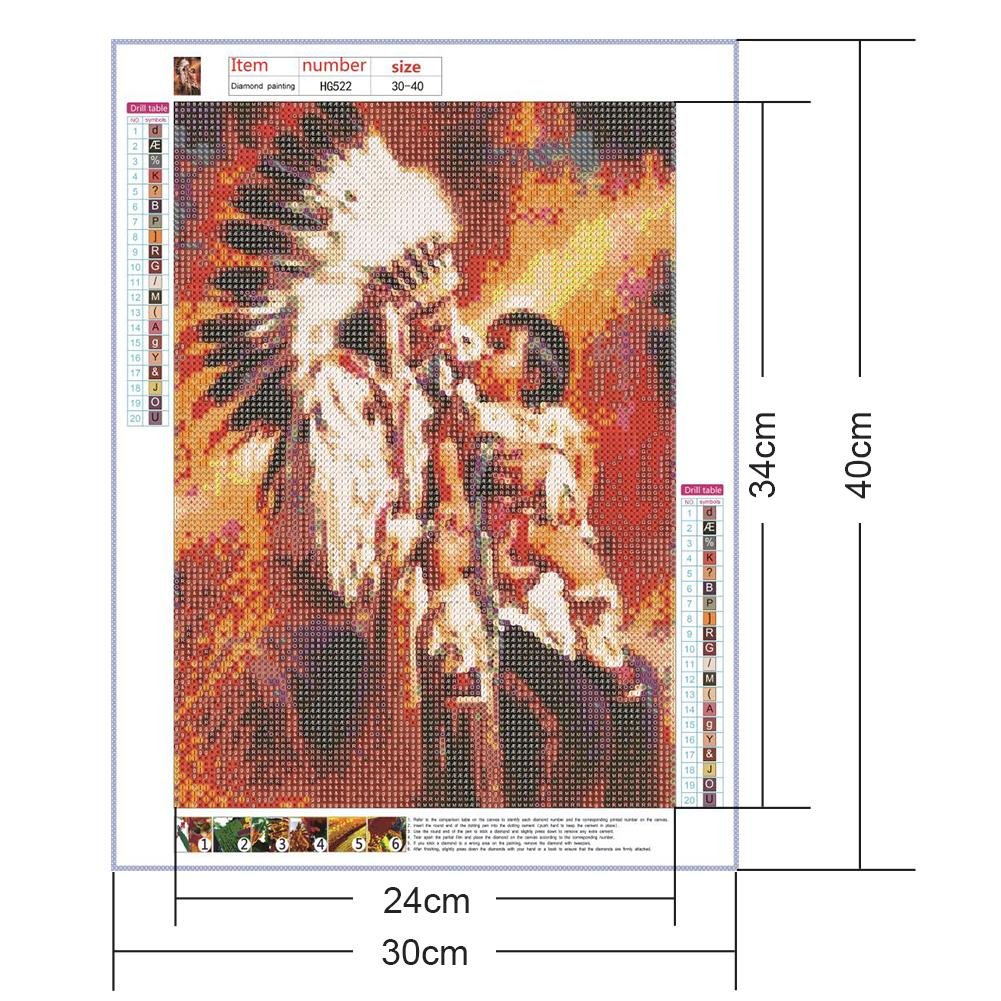 Diamond Painting - Full Round - Harmonious Indians