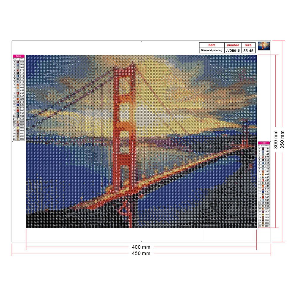 Diamond Painting - Full Round - Golden Gate Bridge (45*35cm)