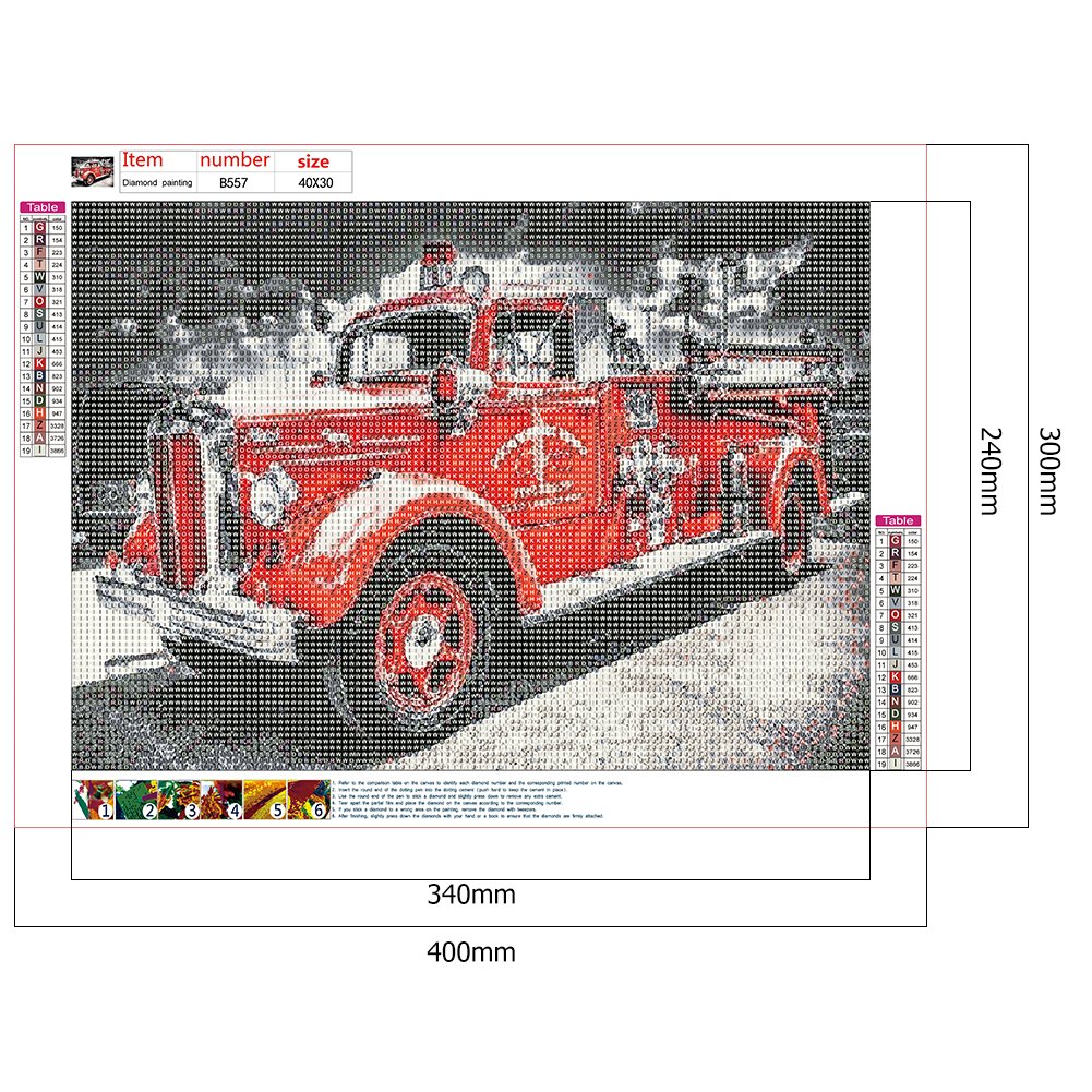 Diamond Painting - Full Round - Red Car E
