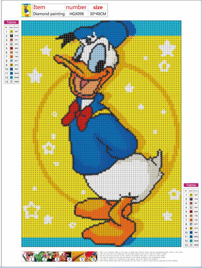 Diamond Painting - Full Round - Donald Duck A