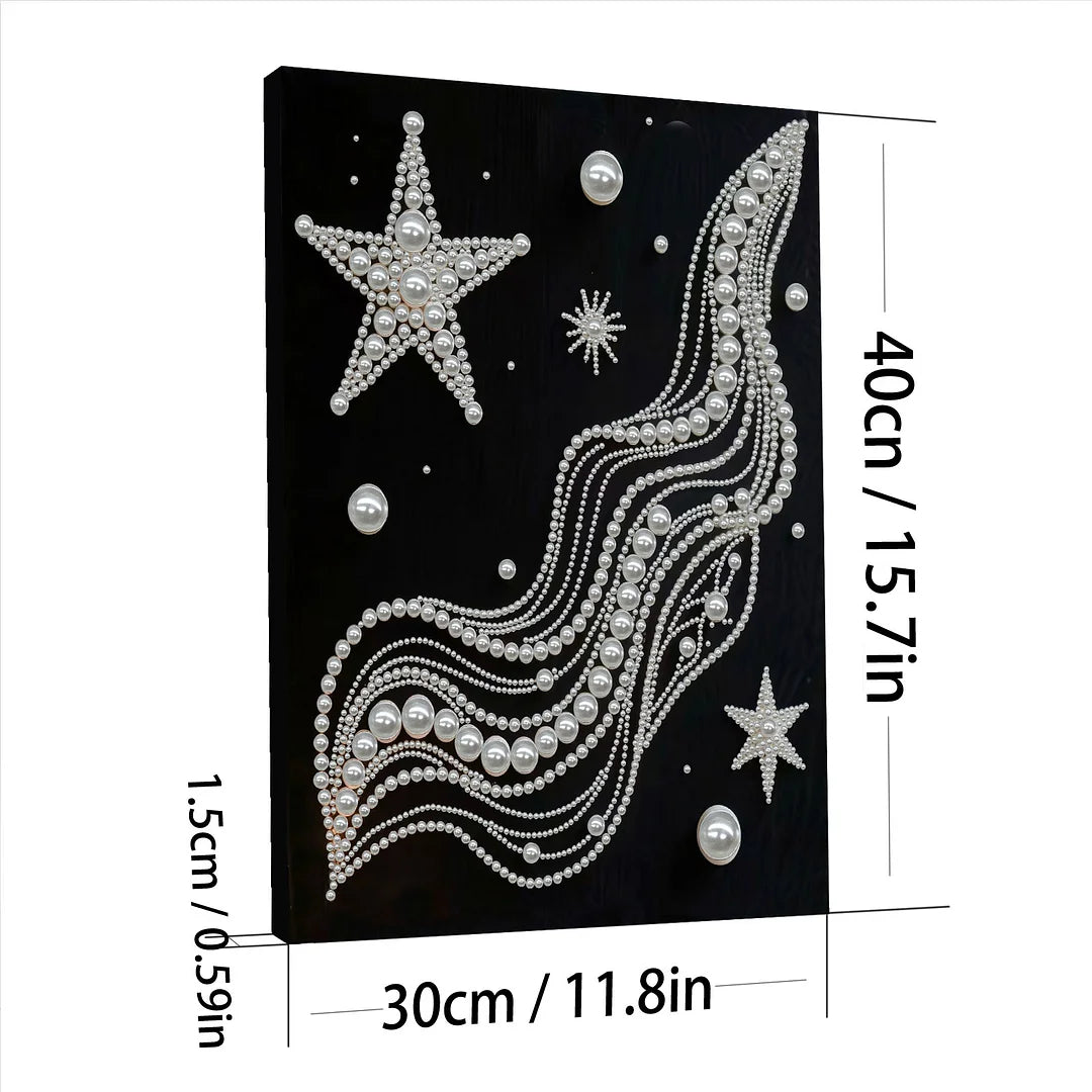DIY Pearl Painting With Frame - Handmade Self-Adhesive Pearls - Starry Silk (30*40cm) B