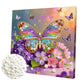 DIY Pearl Painting With Frame - Handmade Self-Adhesive Pearls - Butterfly (25*25cm) A