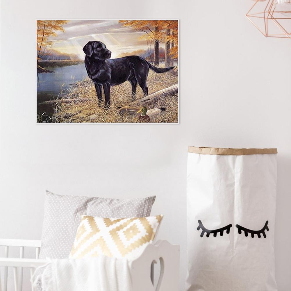 Diamond Painting - Full Round - Black Dog