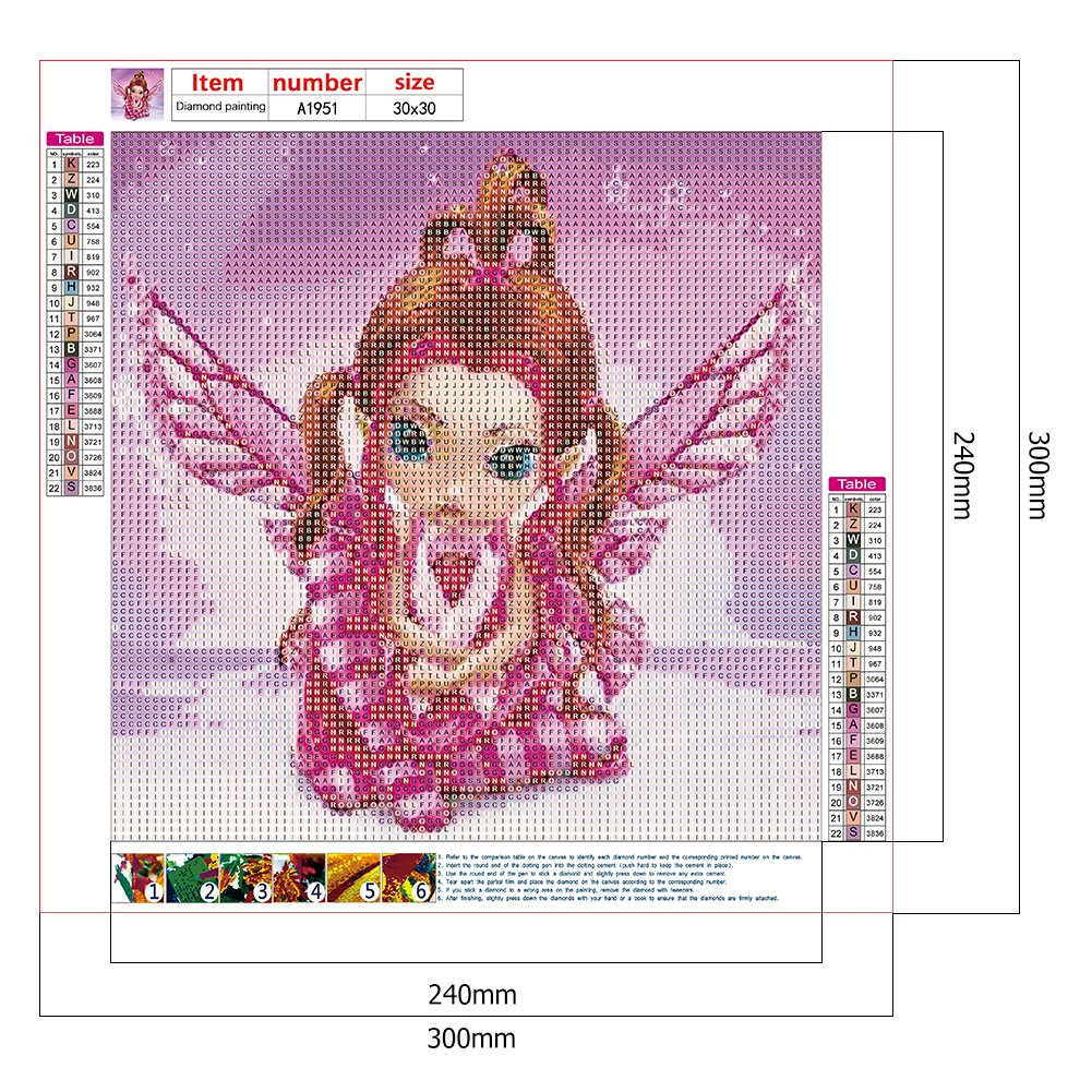 Diamond Painting - Full Round - Pink Angel Girl