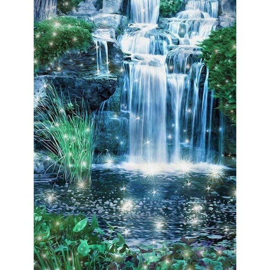 5D Diy Diamond Painting Kit Full Round Beads Beautiful Waterfall