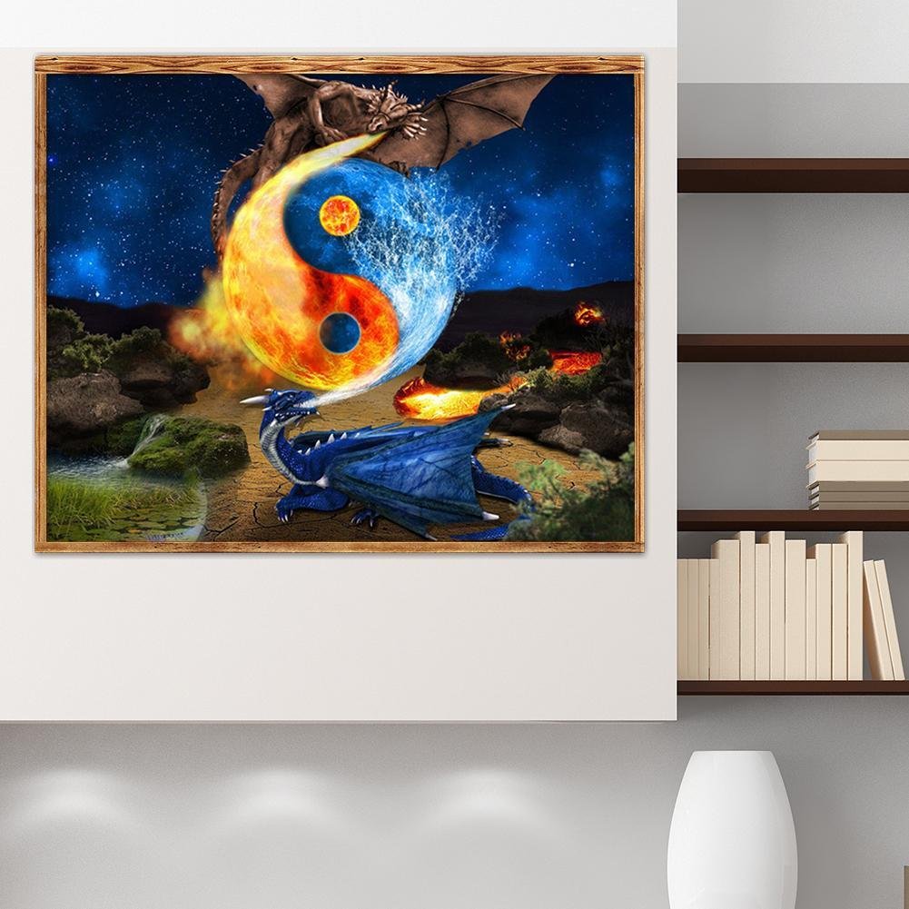 Diamond Painting - Full Round - Dragon Yinyang