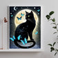 Diamond Painting - Full Round / Square - Moon Night Black Cat