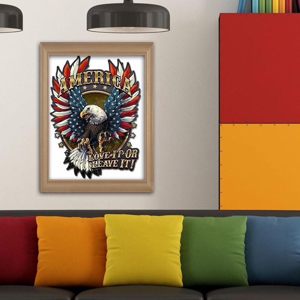 Diamond Painting - Full Round - Flag Eagle B
