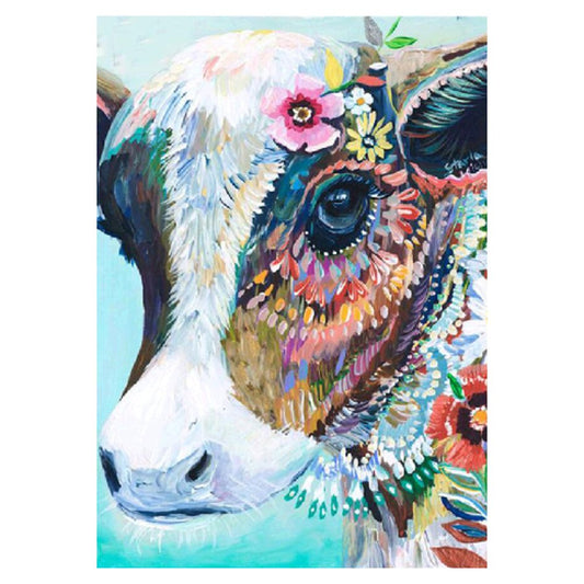 11ct Stamped Cross Stitch Flower Cow(40*50cm)