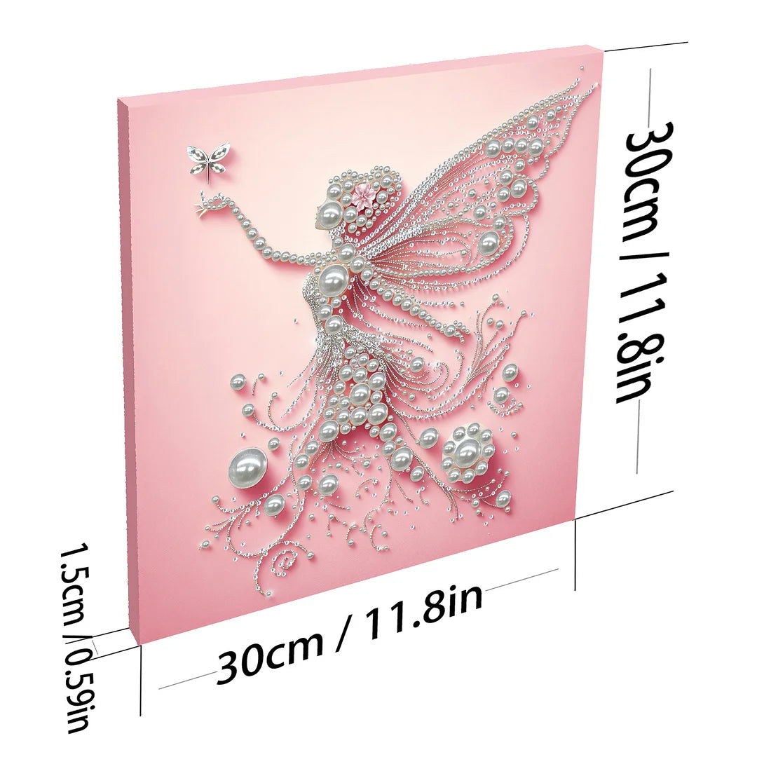DIY Pearl Painting With Frame - Handmade Self-Adhesive Pearls - Lady (30*30cm) K