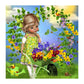 5D Diy Diamond Painting Kit Full Round Beads Flower Little Girl