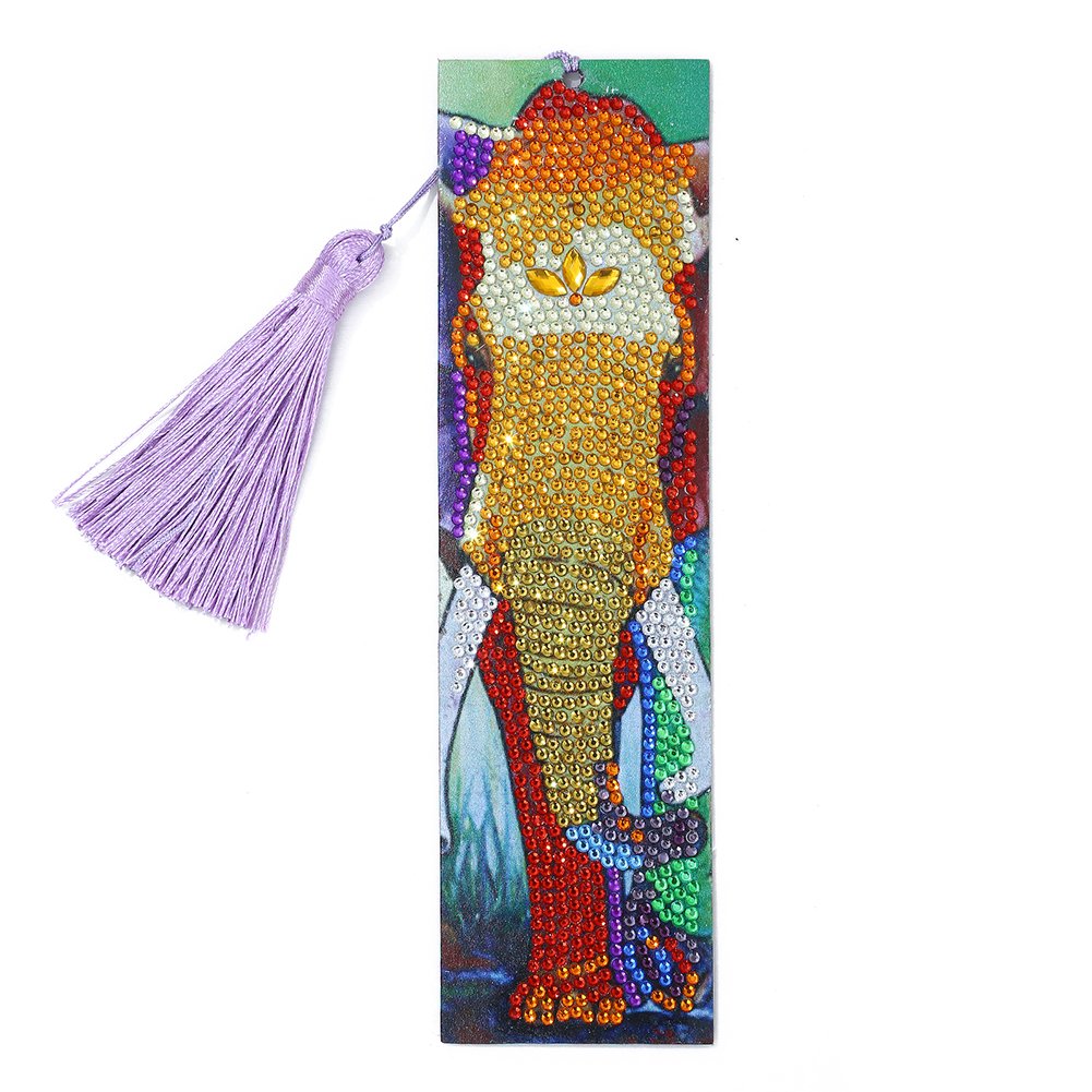 DIY Elephant Rhinestone Diamond Painting Leather Bookmark Leather Craft