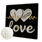 DIY Pearl Painting With Frame - Handmade Self-Adhesive Pearls - Love (25*25cm)