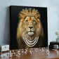 DIY Pearl Painting With Frame - Handmade Self-Adhesive Pearls - Lion (25*25cm) B