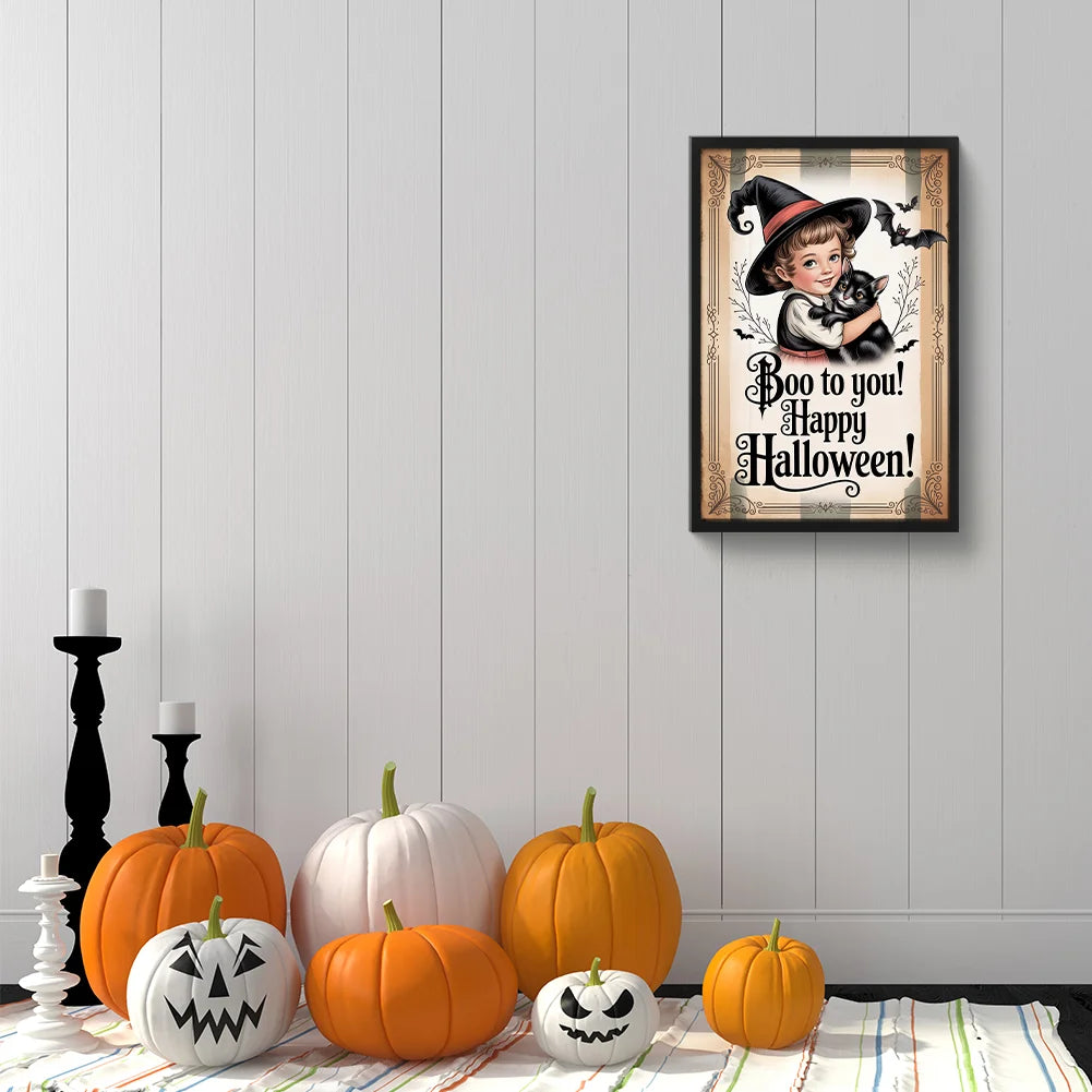 Diamond Painting - Full Round / Square - Boo To You Happy Halloween (30*45cm)
