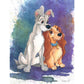 5D Diy Diamond Painting Kit Full Round Beads Two Dogs