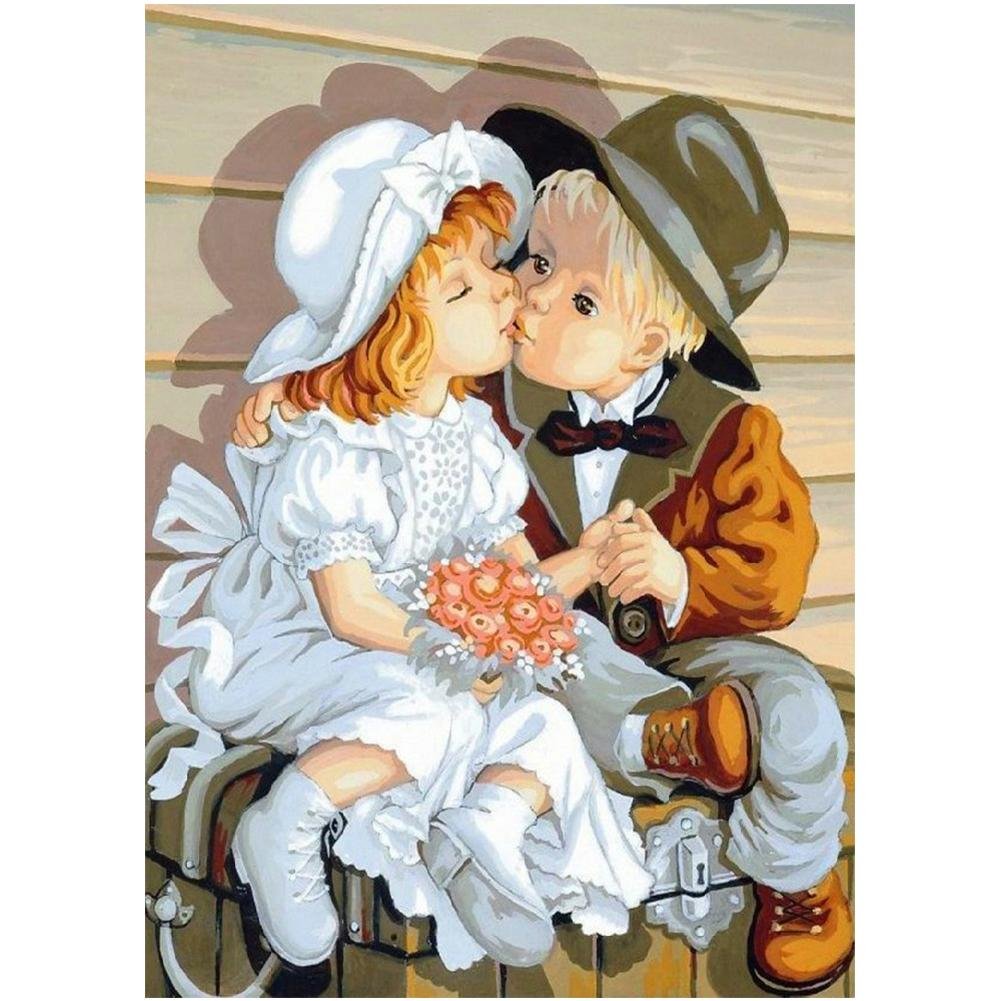 5D Diy Diamond Painting Kit Full Round Beads Sweet Kids