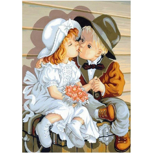 5D Diy Diamond Painting Kit Full Round Beads Sweet Kids