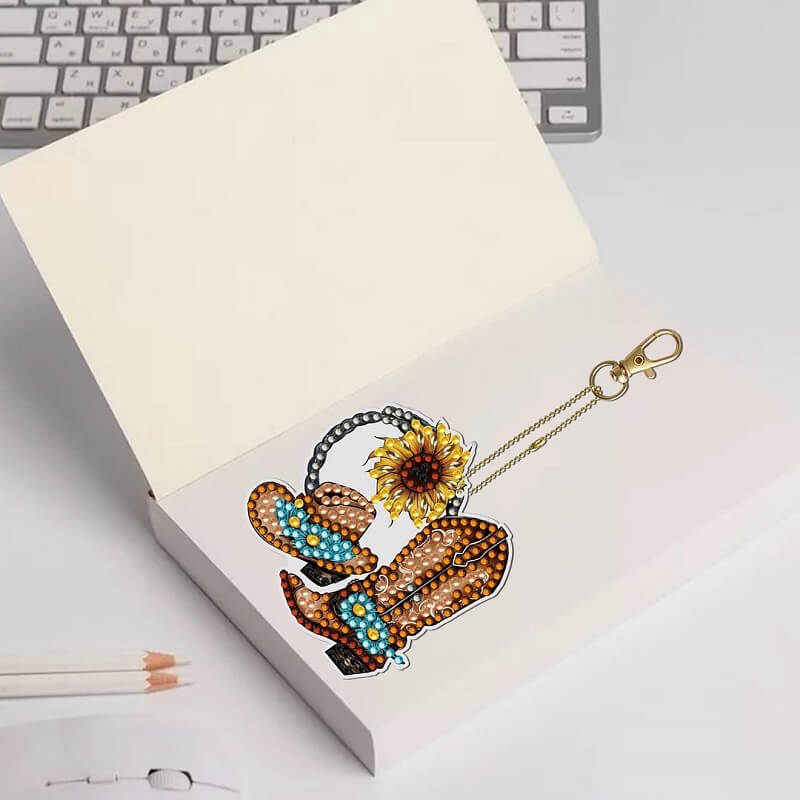 boots diy diamond painting keychains