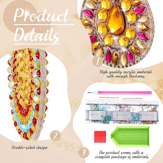 DIY Mandala Diamond Painting Earring Details