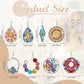 8Pcs DIY Mandala Diamond Painting Earrings Size
