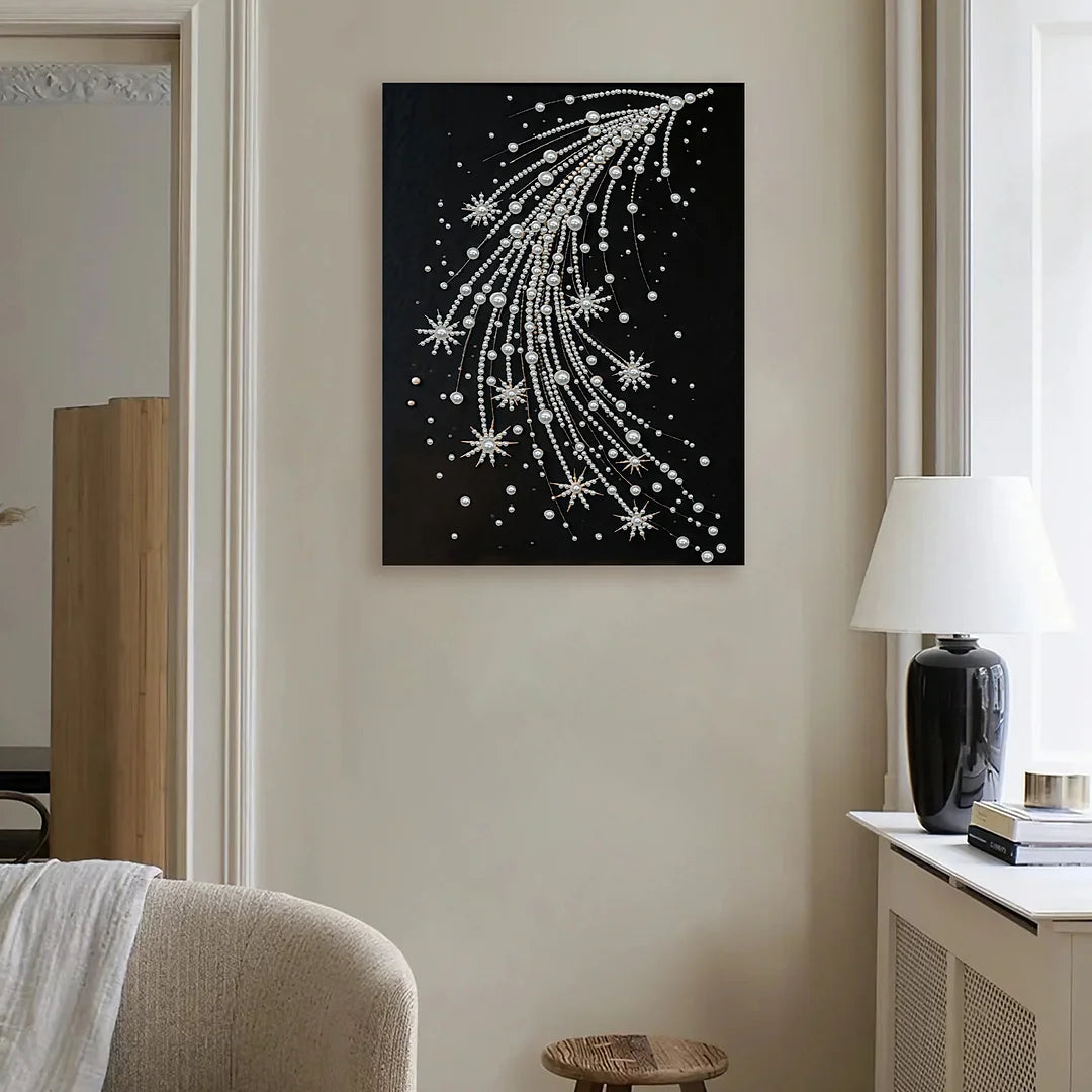 DIY Pearl Painting With Frame - Handmade Self-Adhesive Pearls - Starry Spray (30*40cm)