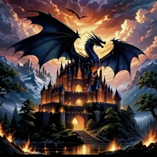 Diamond Painting - Full Round / Square - Night Castle