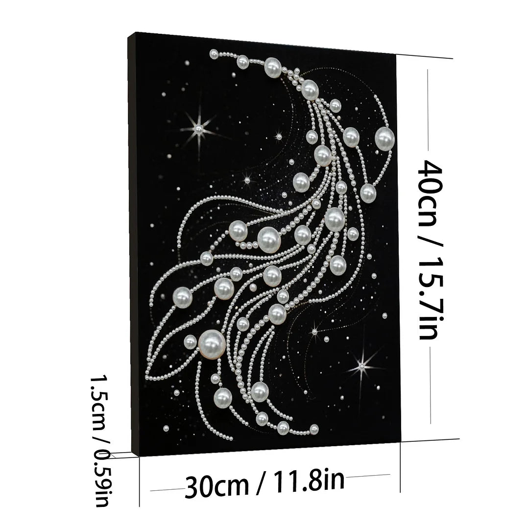 DIY Pearl Painting With Frame - Handmade Self-Adhesive Pearls - Pearl Curve (30*40cm)