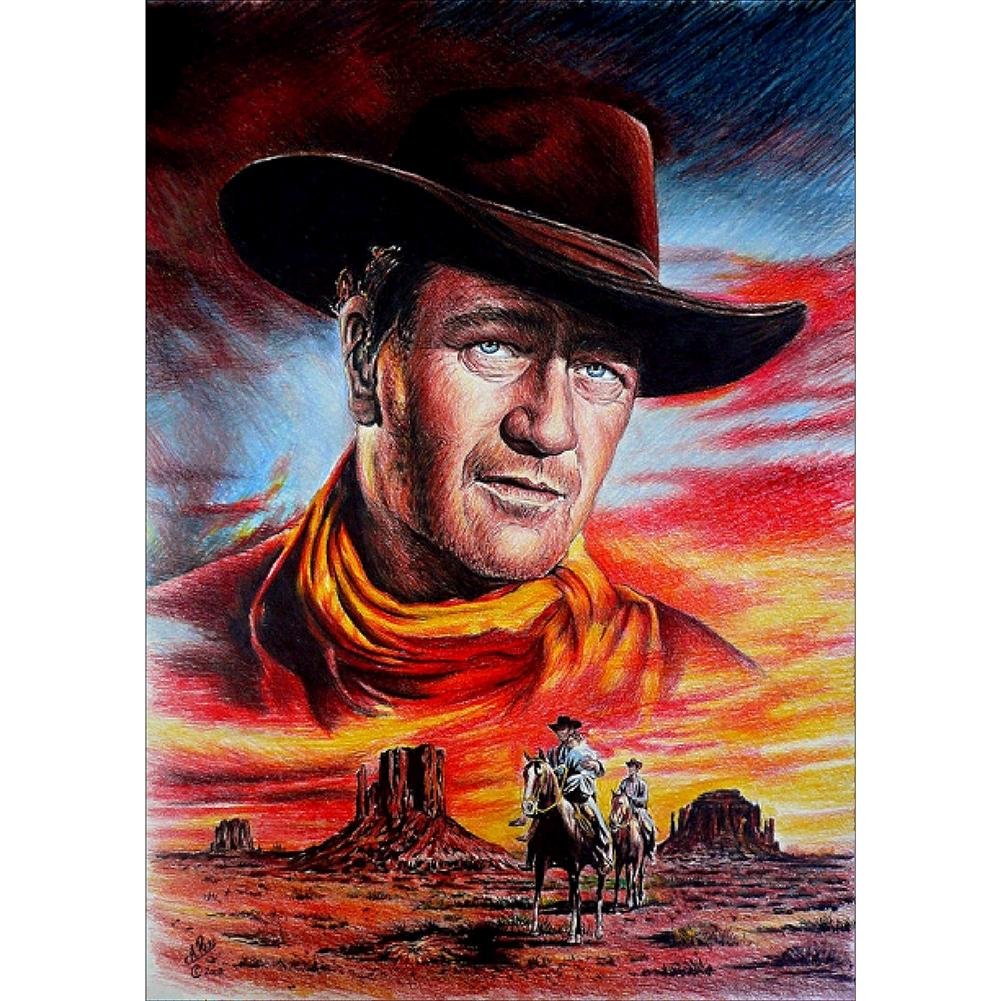 5D Diy Diamond Painting Kit Full Round Beads Cowboy