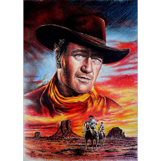 5D Diy Diamond Painting Kit Full Round Beads Cowboy