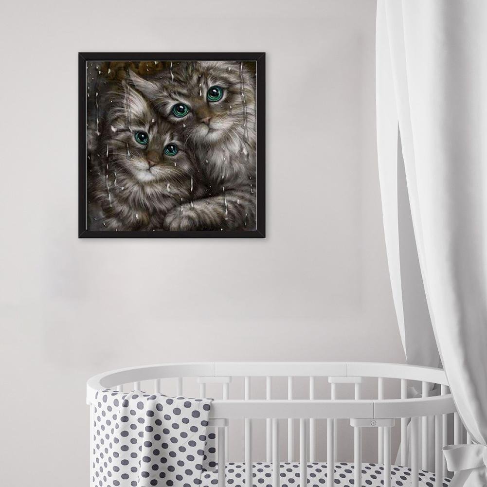 Diamond Painting - Full Round - Rainy Cats