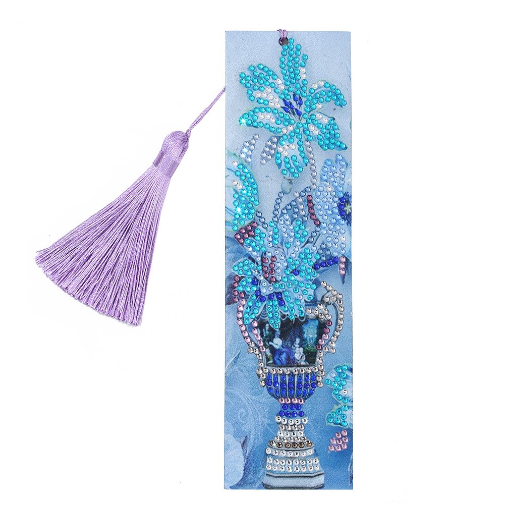 DIY Vase Special Shaped Diamond Painting Leather Bookmark