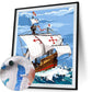 Moving Ship Hand Painted Canvas Oil Art Picture Craft Home Wall