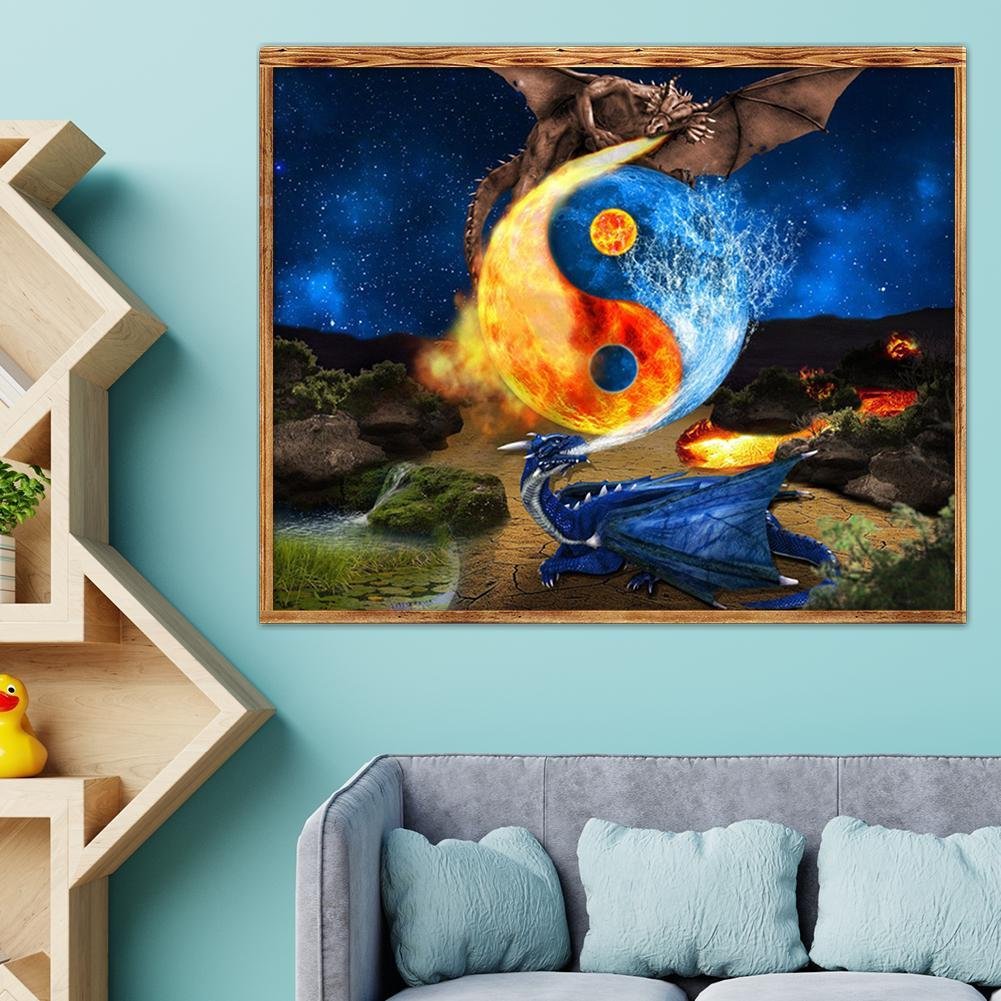 Diamond Painting - Full Round - Dragon Yinyang